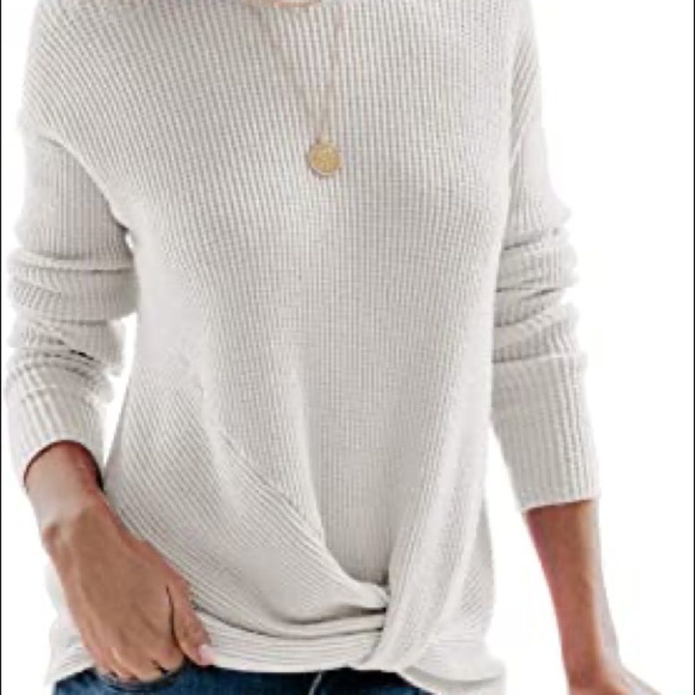 ✨Long Sleeve Sweater Twist Knot Front Pullover✨
